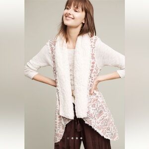 Anthropologie Jacquard Sherpa Vest